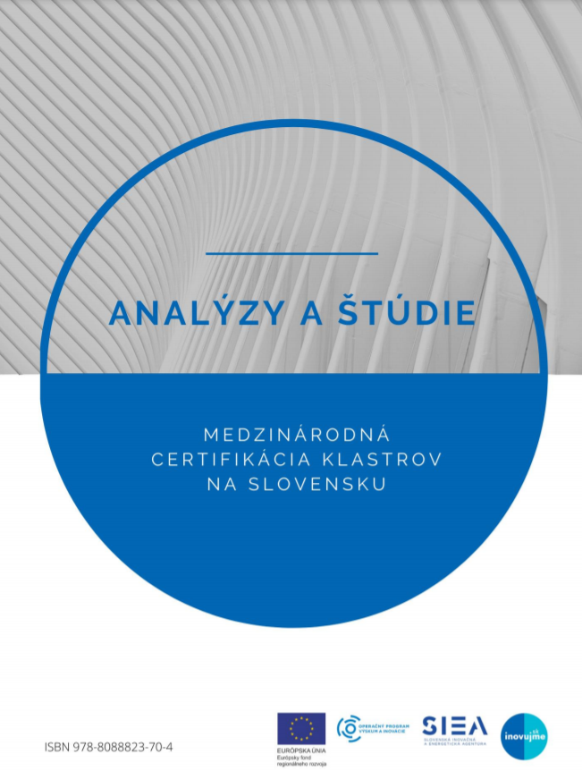 Titulná strana publikácie Medzinárodná certifikácia klastrov na Slovensku